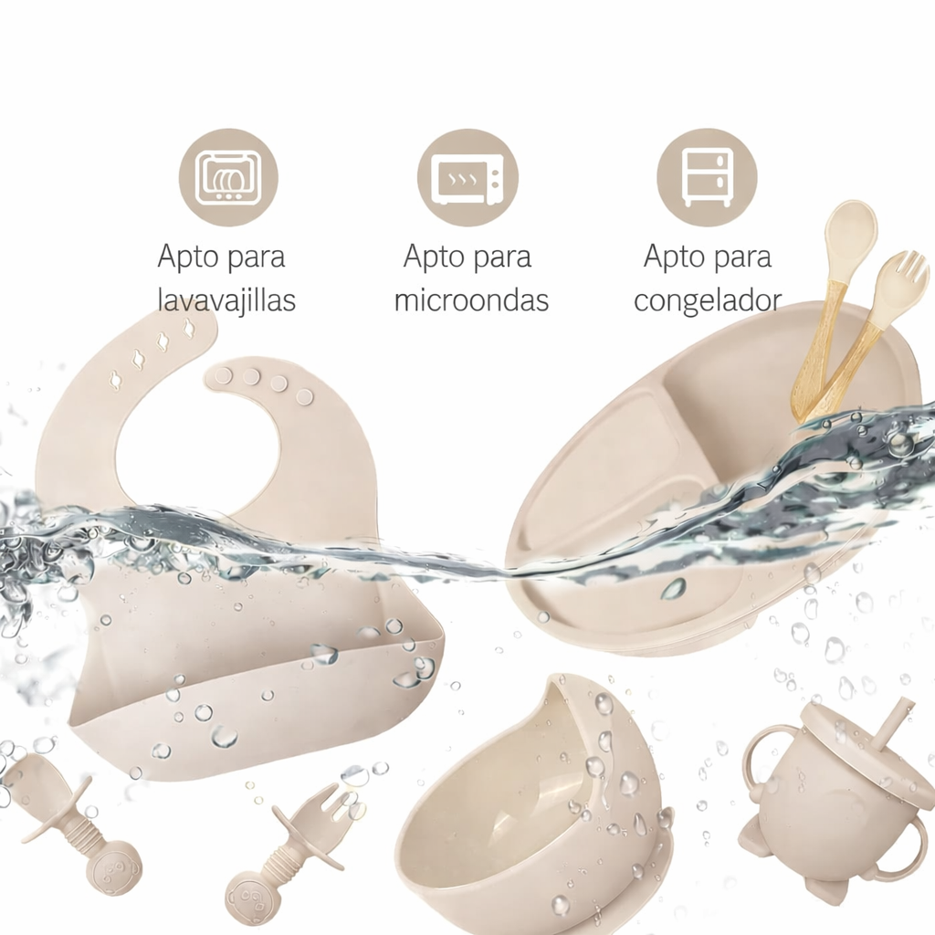 Babybo® - Juego de cubiertos de silicona para bebé