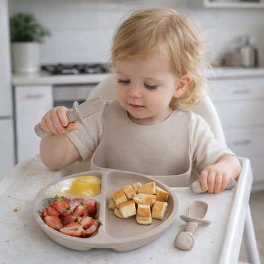 Babybo® - Juego de cubiertos de silicona para bebé